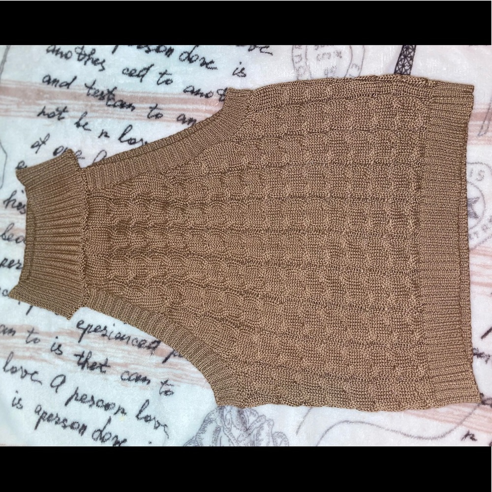 Turtleneck (styled) top, color:brown, size: s